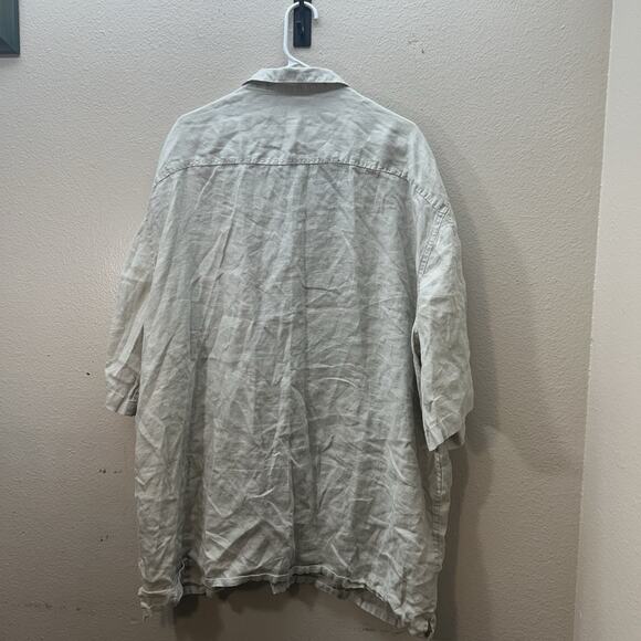 Bruno NY Mens 100% Linen Shirt Sz 4XLT Button Down Tan Minimalist Lightweight - Picture 4 of 4